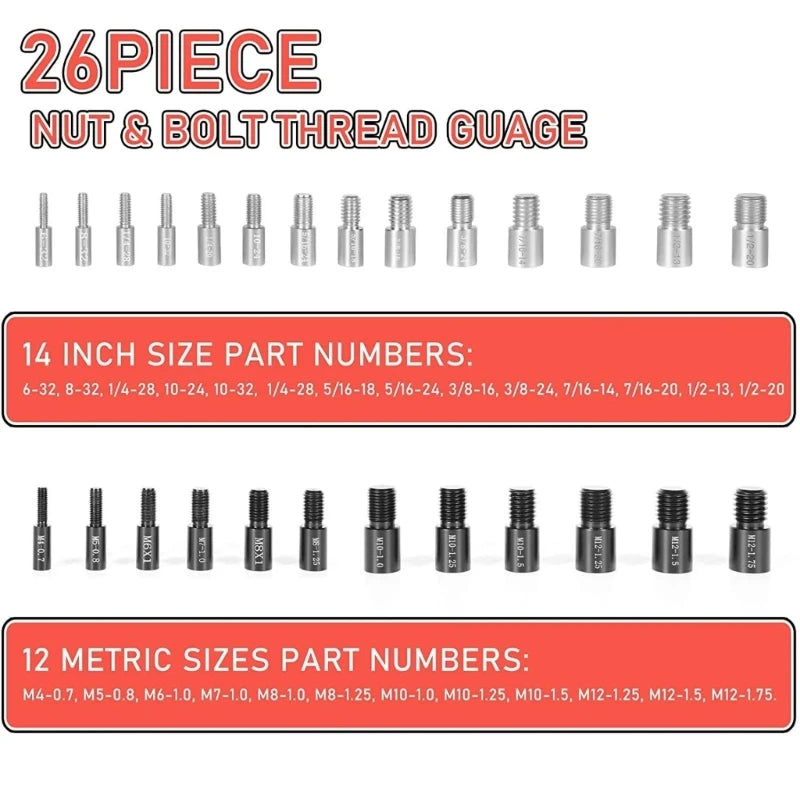 Nut and Bolt Thread Checker Aluminums Thread Checker