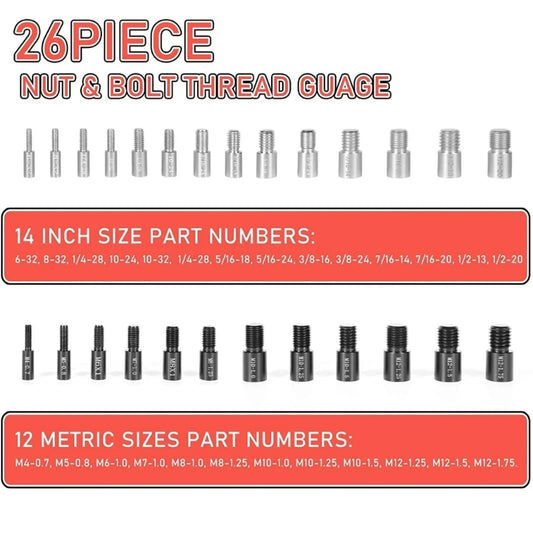 Nut and Bolt Thread Checker Aluminums Thread Checker
