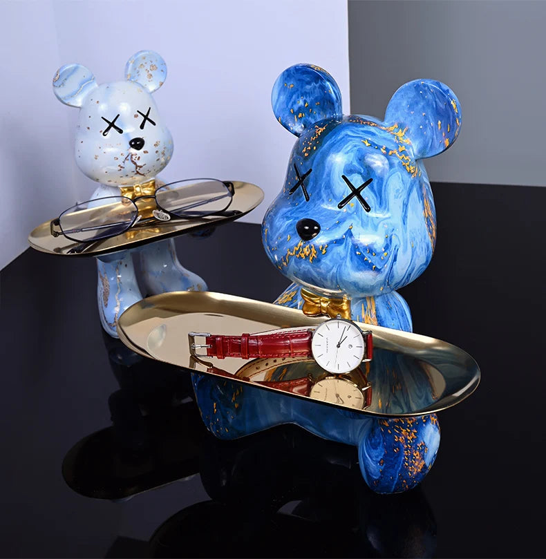 Colorful Bear Statues and Sculptures Butler Figure Ornaments