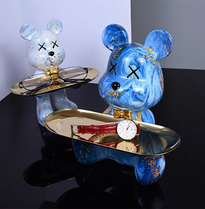 Colorful Bear Statues and Sculptures Butler Figure Ornaments