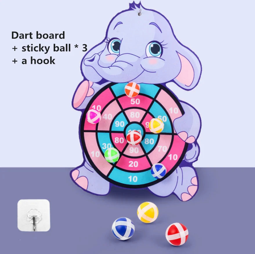 Child Montessori Toys Cartoon Animal Dart Board Sticky Ball