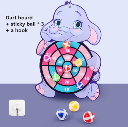 Child Montessori Toys Cartoon Animal Dart Board Sticky Ball