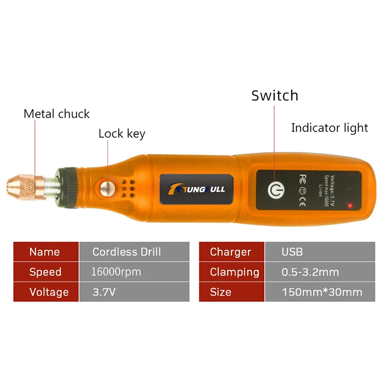 Mini Wireless Drill Rechargeable Polishing Machine Engraving