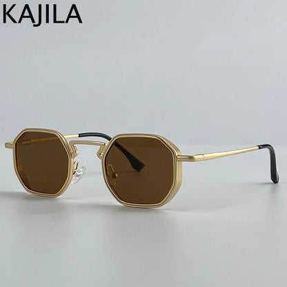 Small Frame Hexason Steampunk Sunglasses Men