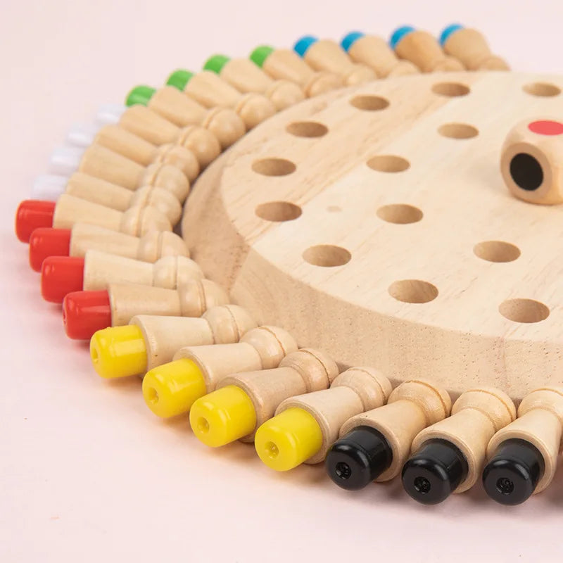Wooden Memory Match Stick Chess Color Game Board Puzzles