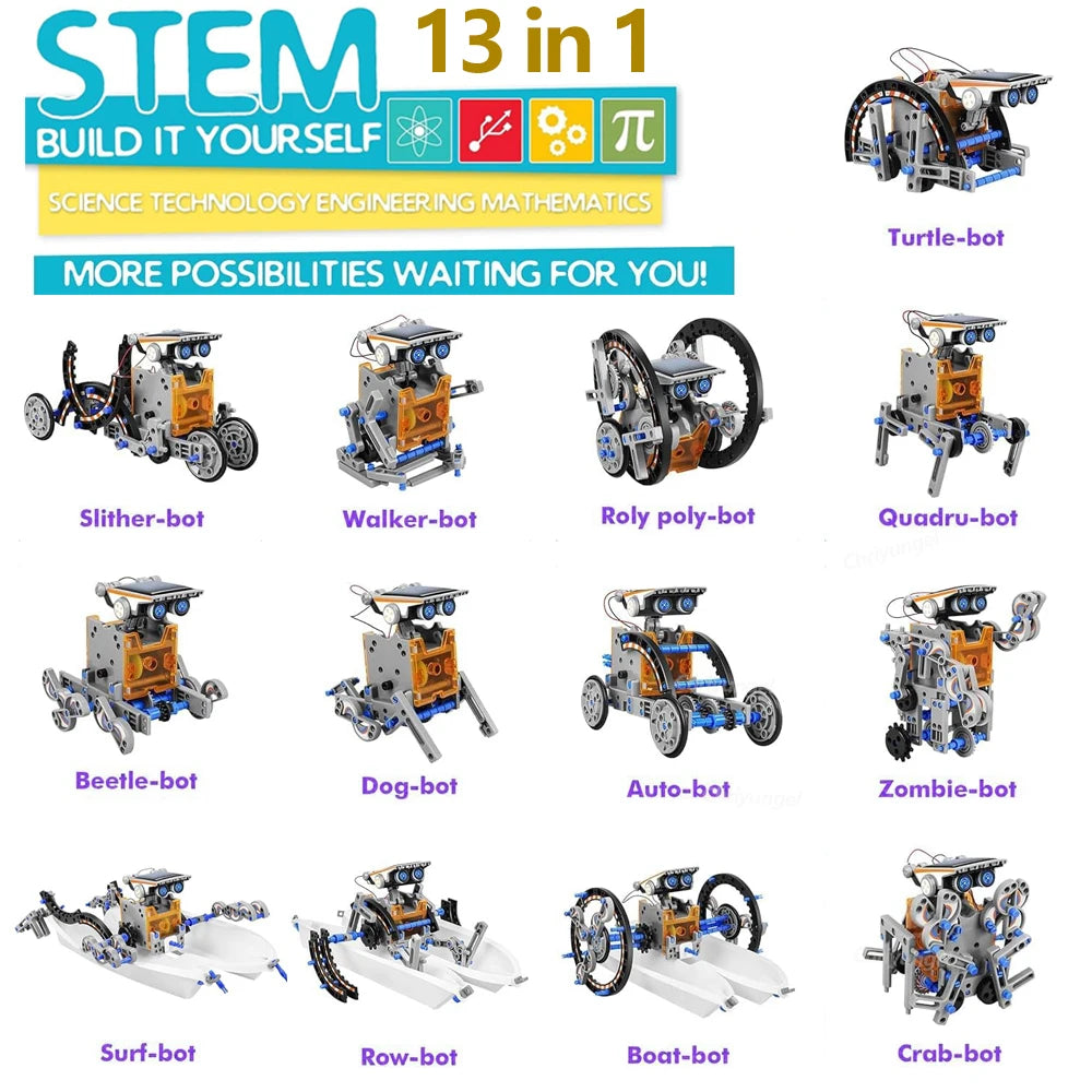 12-in-1 STEM Robot Building Kit Toys DIY Engineering Construction