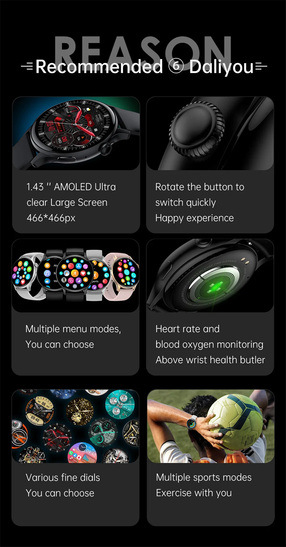 NFC Smart Watch Amoled HD GPS Track Sports Heart Rate