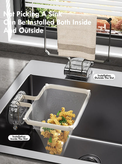 Kitchen Sink Filter Rack Suction Cup Iron Drain Filter
