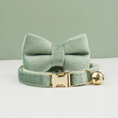 Velvet Cat Collar Bowknot Personalized Collar