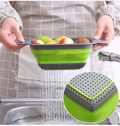 Silicone Folding Drainer Basket Portable Kitchen Strainer