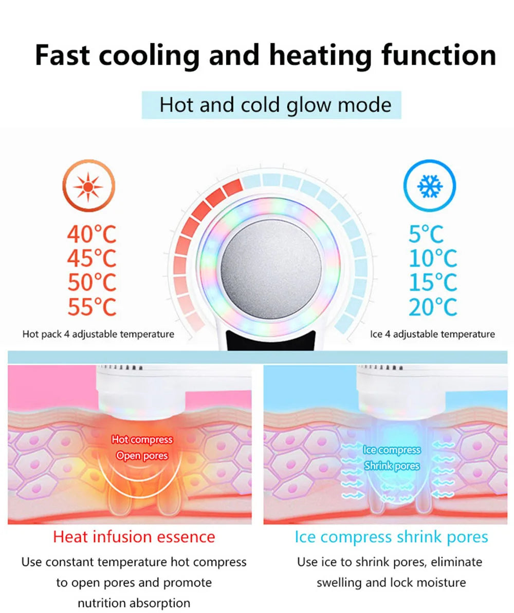 Hot Cold Hammer Cryotherapy Face Care Device Blue Photon