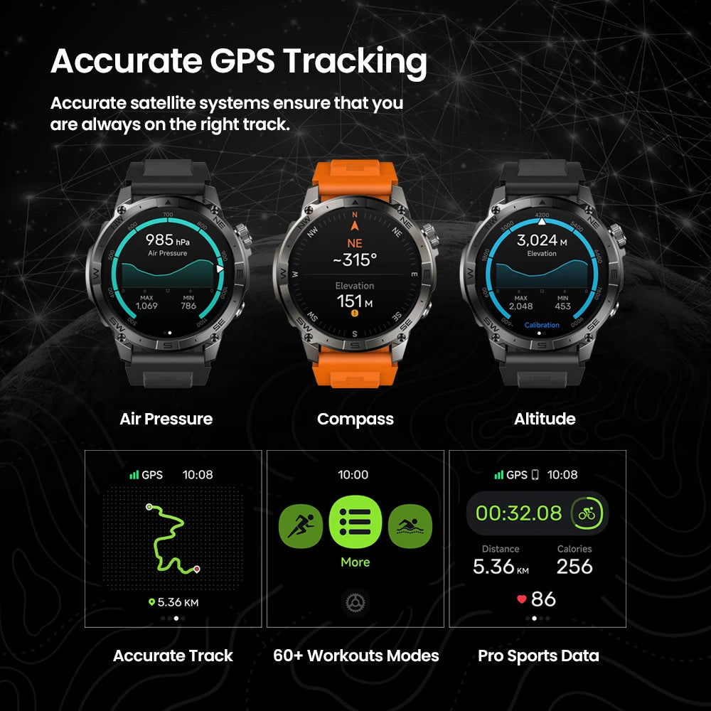 Zeblaze Stratos 2 Plus GPS Sports Smart Watch Built-in Compass