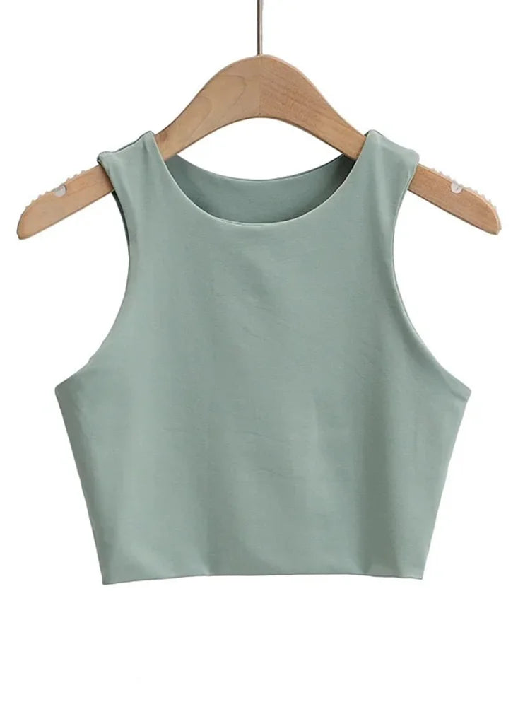 Summer Fashion Women Sexy Slim Tops O-neck Sleeveless