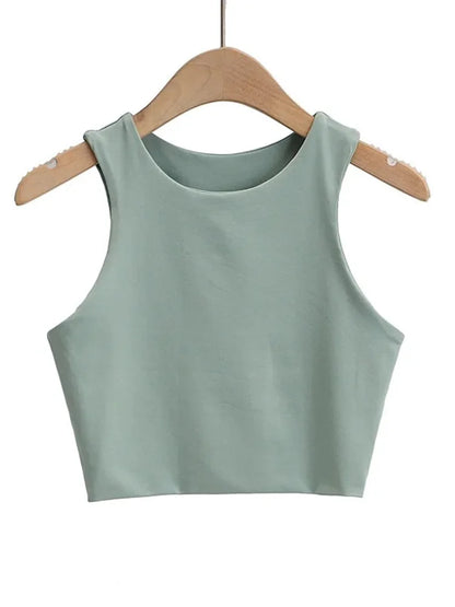Summer Fashion Women Sexy Slim Tops O-neck Sleeveless