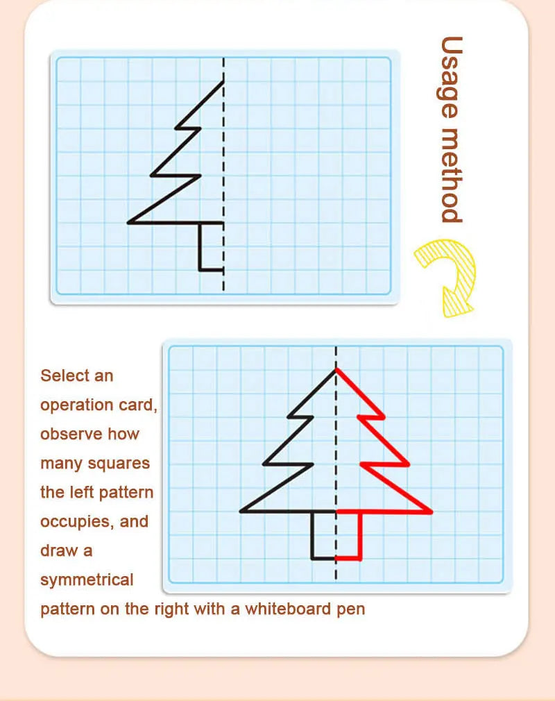 30 page children's grid symmetrical drawing toy