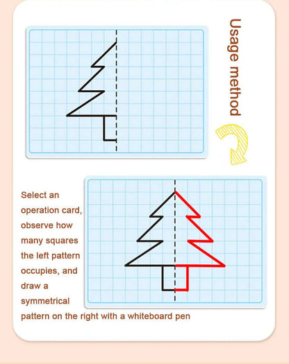 30 page children's grid symmetrical drawing toy