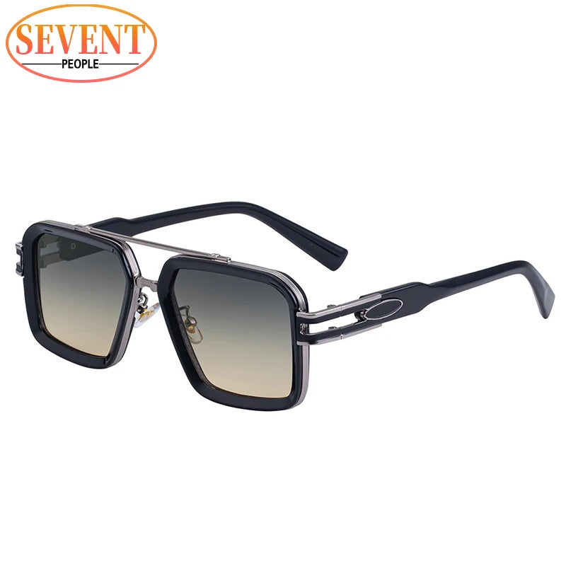 Oversized Steampunk Square Sunglasses Men Big Luxury Brand