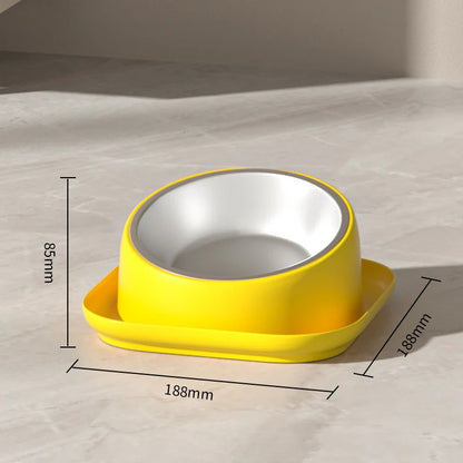 Tilted Cat Bowl Stainless Steel Neck Protection Anti Slip
