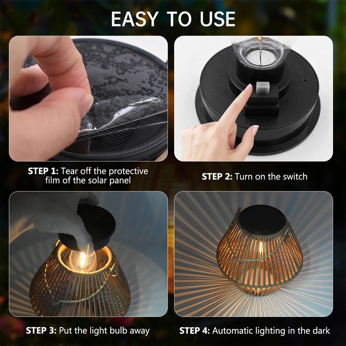 Solar Lantern Hanging Woven Lantern Boho Lamp Lights