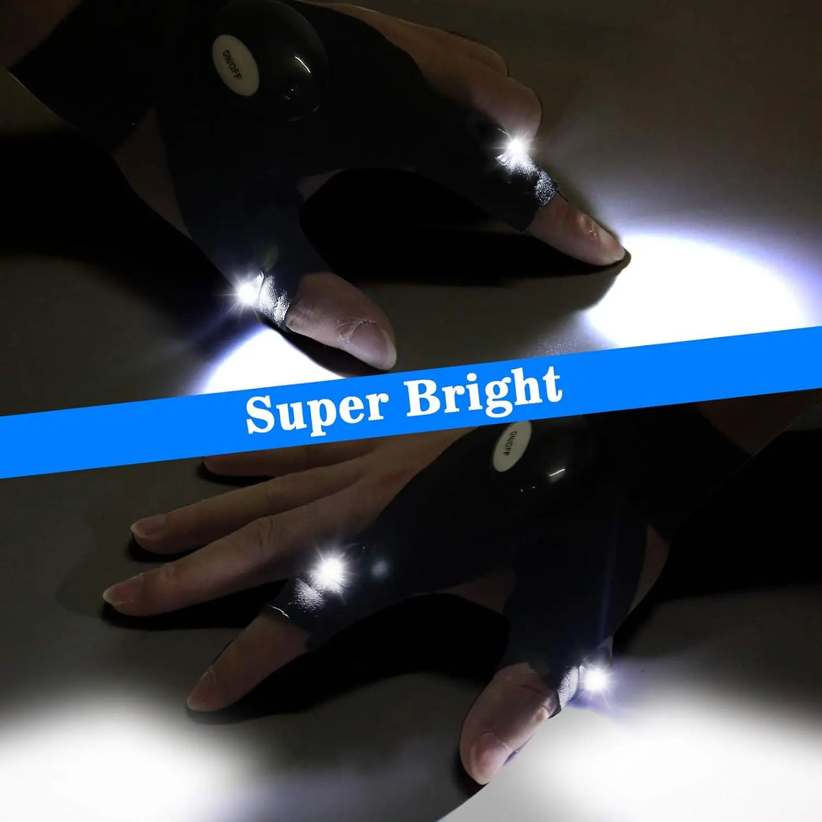 LED Half Finger Glove for Men Women Outdoor