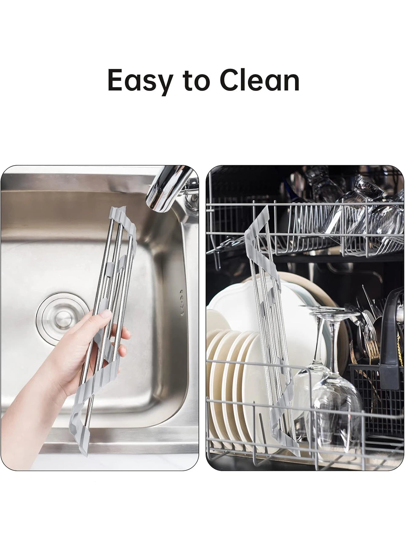Roll Up Triangle Dish Drying Rack Kitchen Sink Organizer