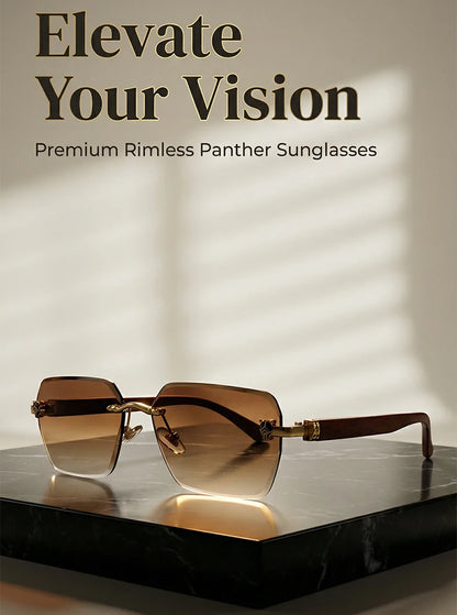 Square Rimless Photochromic Sunglasses Men Vintage