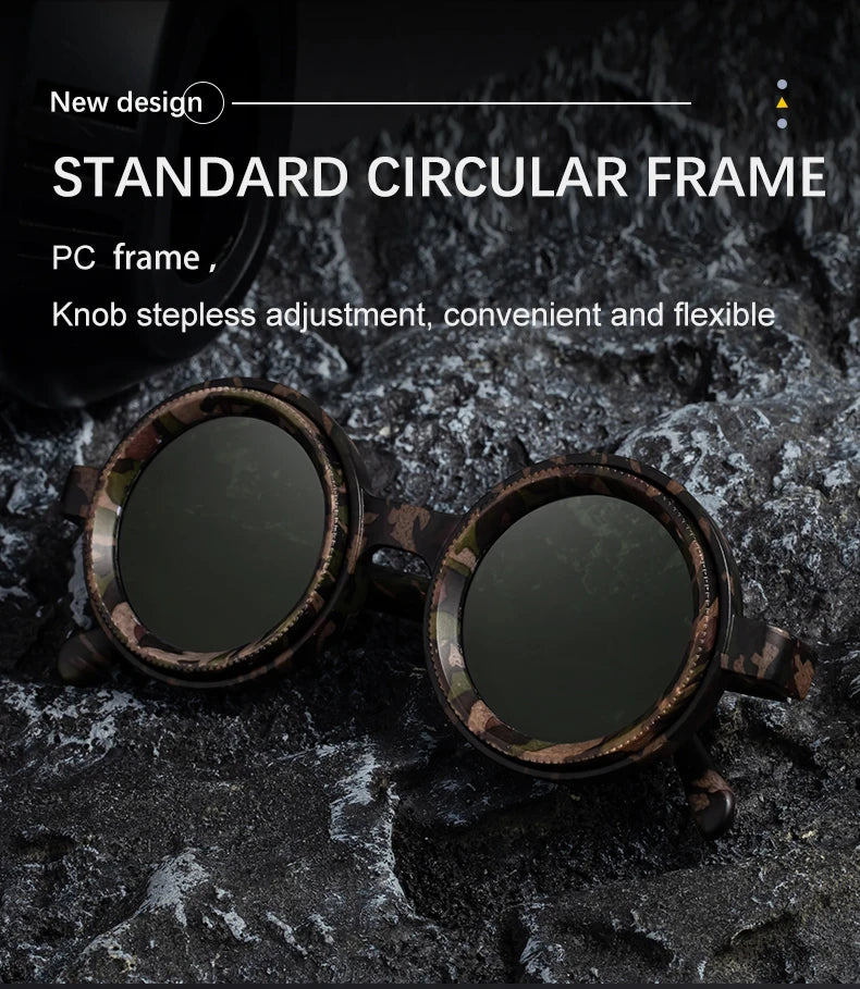 Polarized Small Frame Round Steampunk ND9 Adjustable