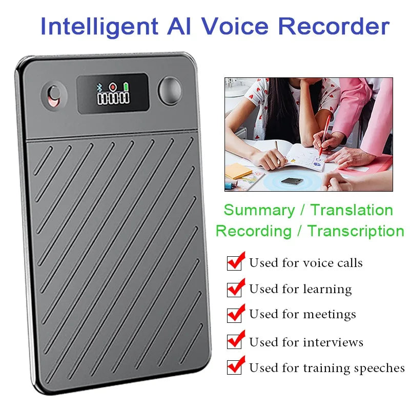AI Voice Recorder with Display Screen 8-256GB Intelligent