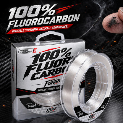 100M 100% Pure Fluorocarbon Fishing Line 12-31LB Zero Water