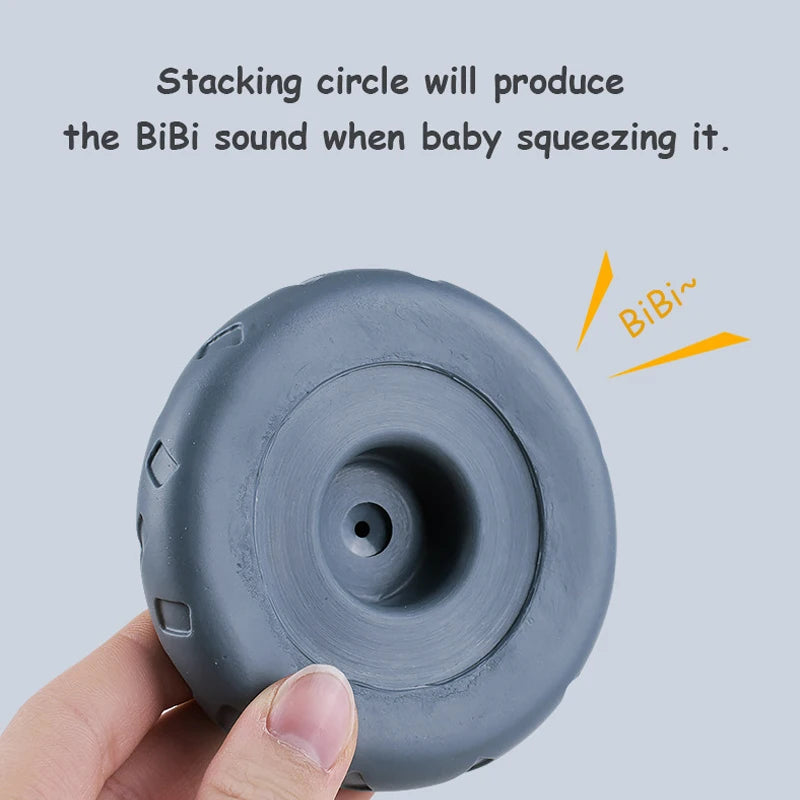 Baby Montessori Silicone Building Blocks Koala Squeeze Stacker