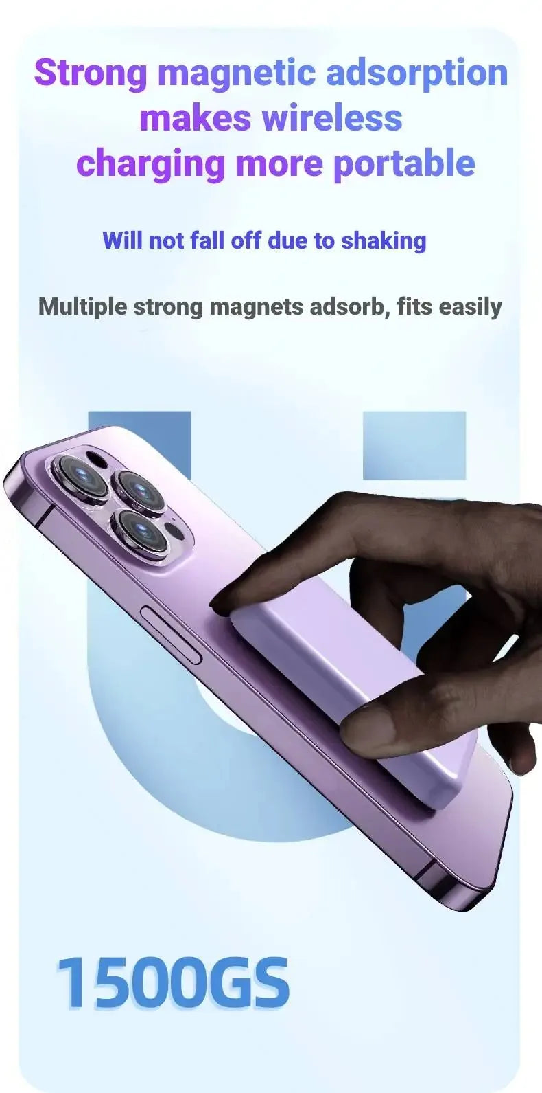 20000mAh Magnetic Power Bank Wireless PD 22.5W Fast Charger