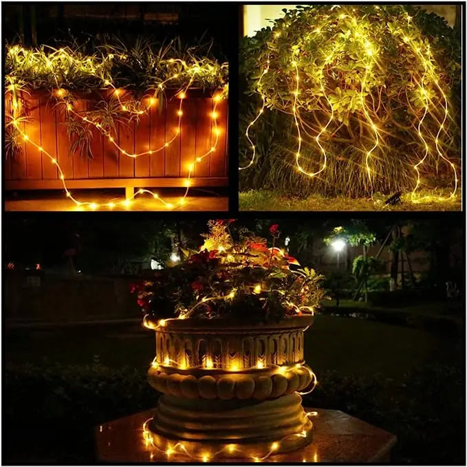 LED Solar Strip Rope Tube Fairy Light Solar Powered Garland