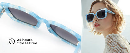 New Square Polarized Sunglasses Women Thick Frame