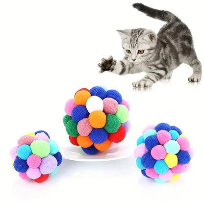 Cat Toys Cat Plush Ball Toy Pet Elastic Bell Ball
