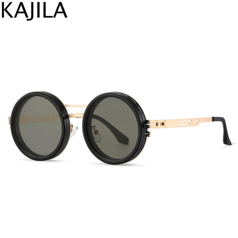 Polarized Round Steampunk ND9 Adjustable Dimming Sunglasses
