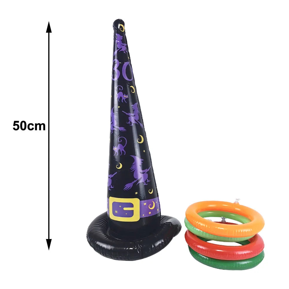 Fun Halloween Throwing Game Inflatable Spiders Witch’s Hat Toss