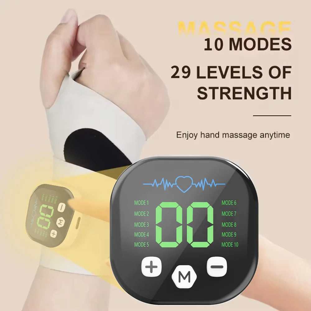 EMS Electric Cordless Hand Wrist Massager 10 Mode