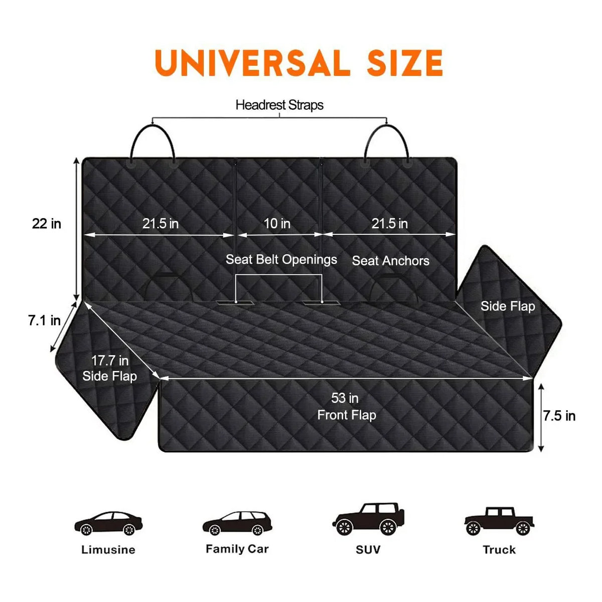 Dog Car Rear Seat Protective Cover Waterproof Dirt Resistant Pet Seat Cover