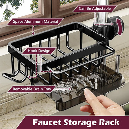 Kitchen Sink Faucet Organizer Dish Drain Rack