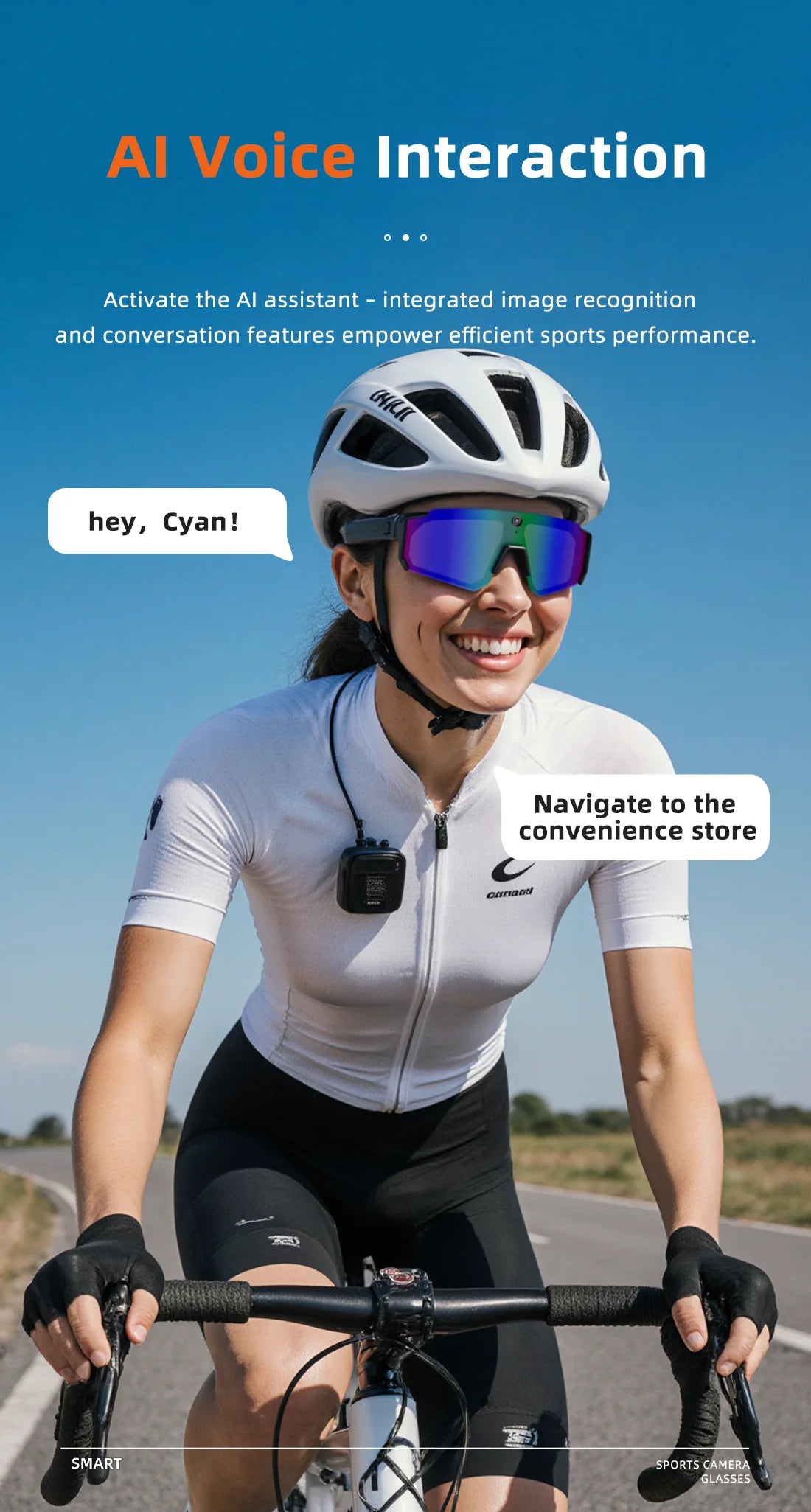 Men 32MP HD Camera Smart Sports Glasses Bluetooth Call 360°