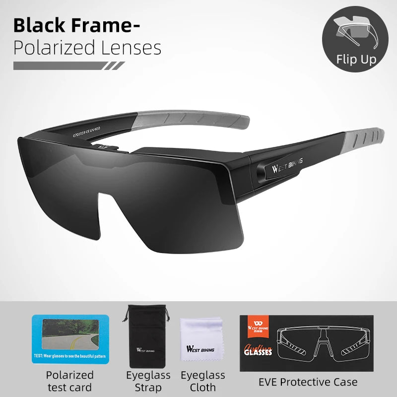 Photochromic Glasses Flip Design Polarized Sunglasses