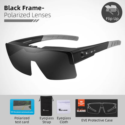 Photochromic Glasses Flip Design Polarized Sunglasses