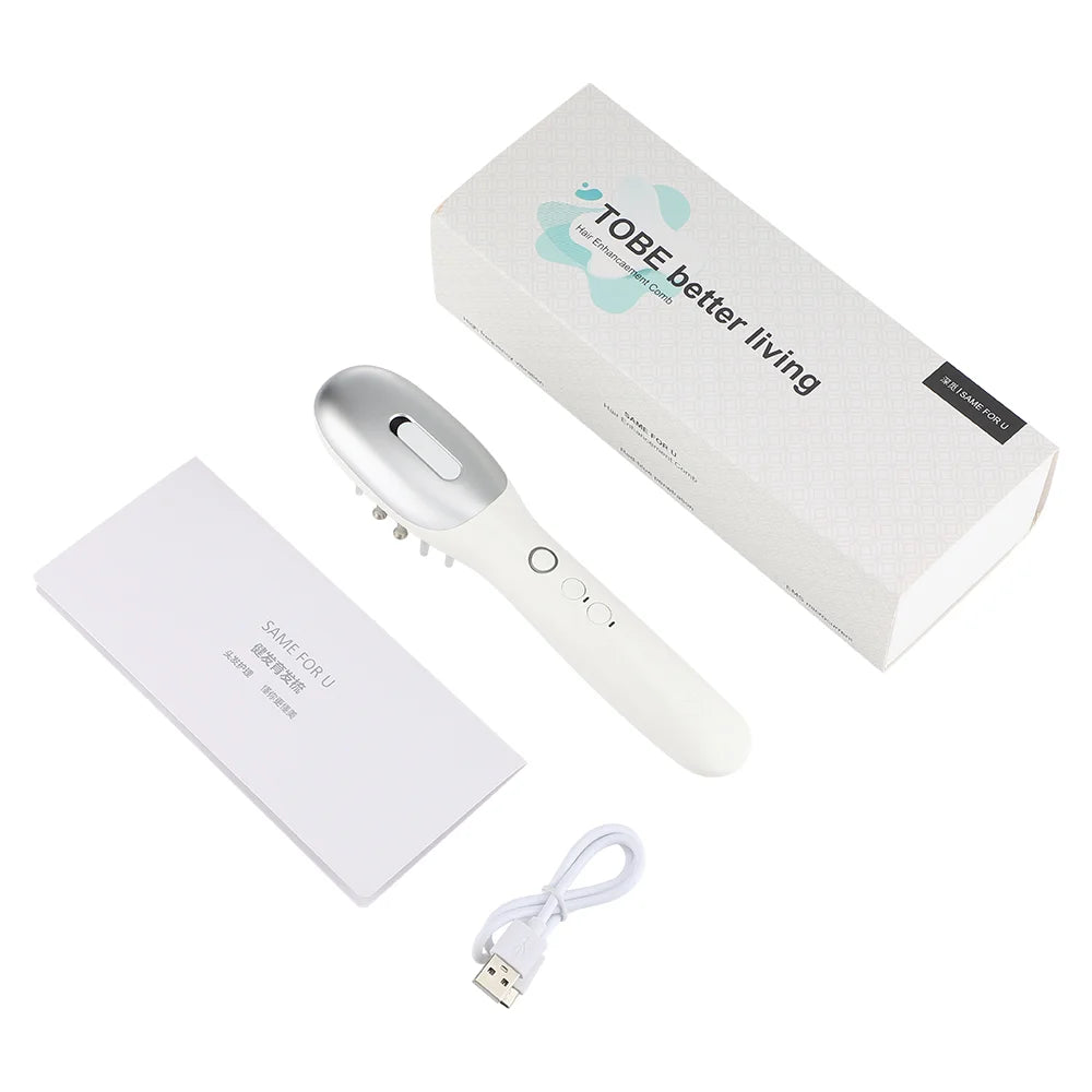Electric EMS Scalp Massager Comb LED Light Hair Growth