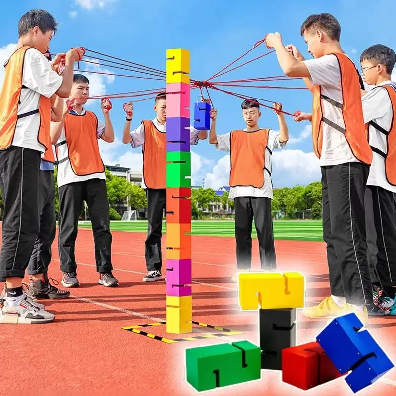 Group Team Building Tower Stack Game Multiplayer