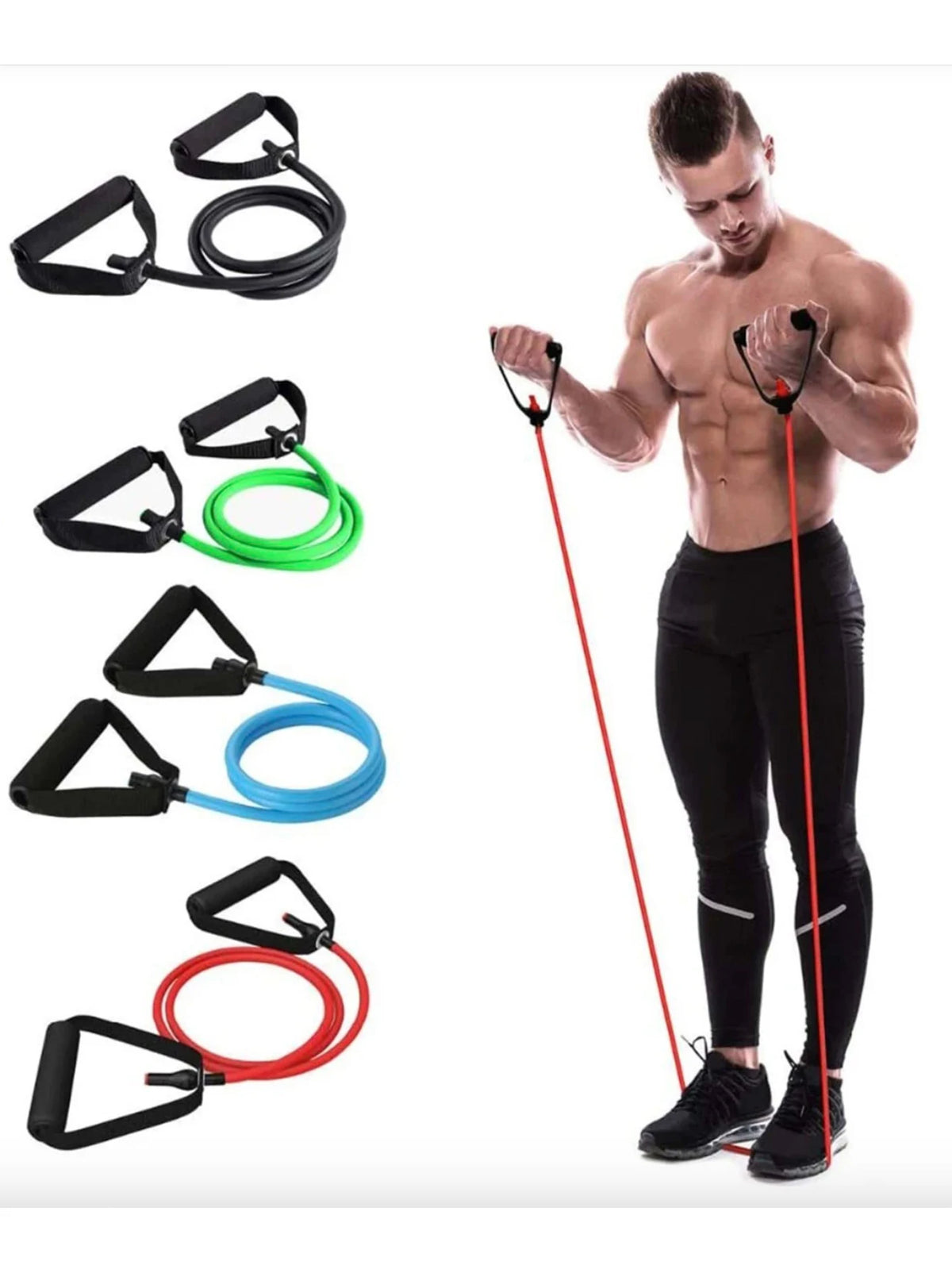 5 Levels Yoga Fitness Tensioner Resistance Band With Handles