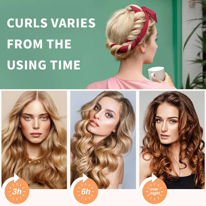 Woman Heatless Curling Rod Headband Lazy Hair Curler