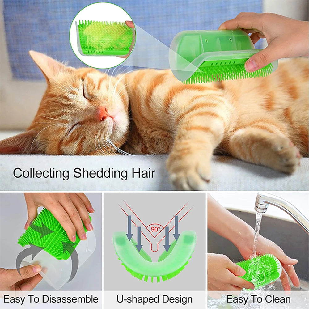 Massage Pet Cat Brush Corner Scrape Hair Removal