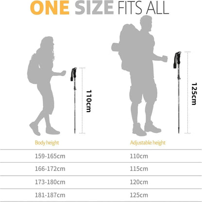 Trekking Poles Ultralight Foldable Telescopic Walking Hiking