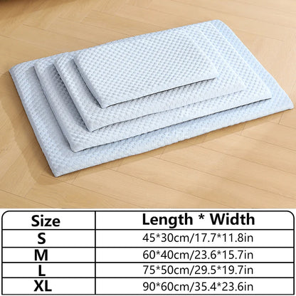 New Summer Ice Silk Cooling Pet Mat Thick Breathable Bed