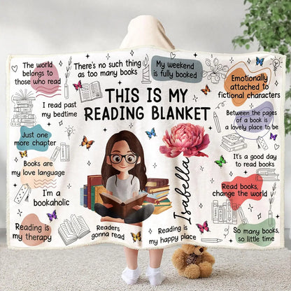 Personalized Wearable Hooded Blanket, Book Lovers Gifts